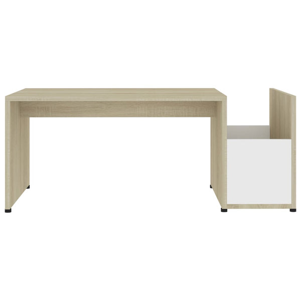 Couchtisch Weiß Sonoma-Eiche 90x45 cm