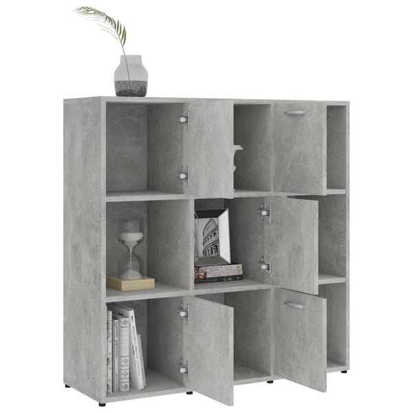 Betongraues Bücherregal, 90x90 cm