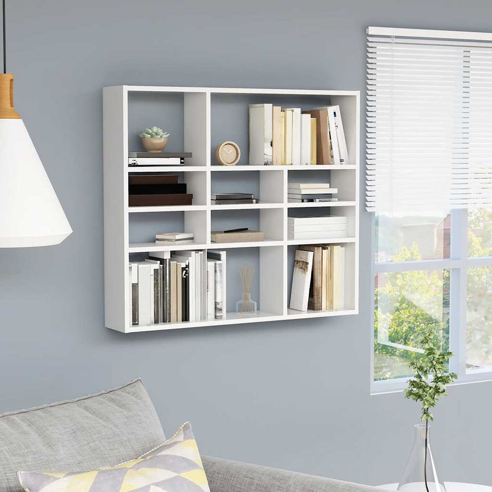 vidaXL Étagère murale Blanc 90x16x78 cm Bois d'ingénierie