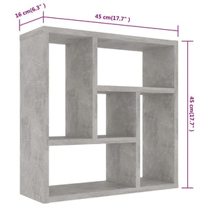 Betongraues Wandregal, 45,1 cm