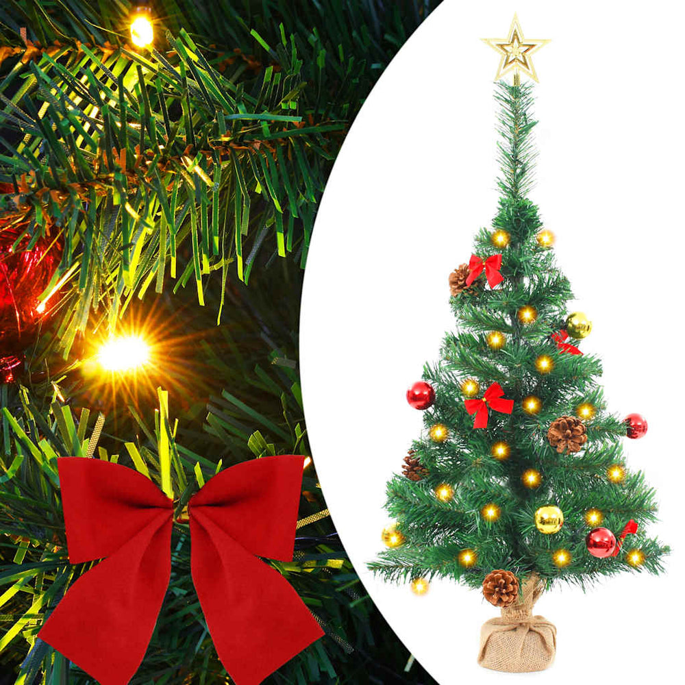 Künstlicher Weihnachtsbaum mit LED & Kugeln, 64cm