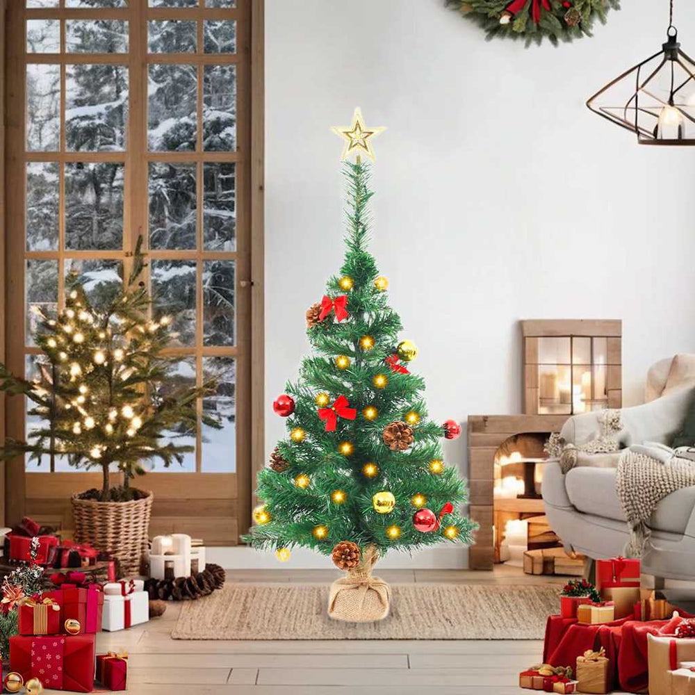 Künstlicher Weihnachtsbaum mit LED & Kugeln, 64cm