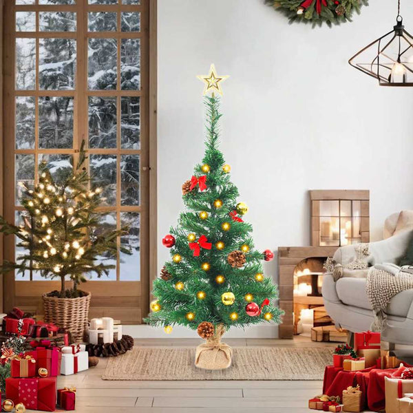 Künstlicher Weihnachtsbaum mit LED & Kugeln, 64cm