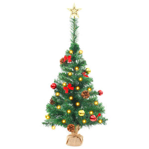 Künstlicher Weihnachtsbaum mit LED & Kugeln, 64cm