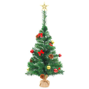 Künstlicher Weihnachtsbaum mit LED & Kugeln, 64cm