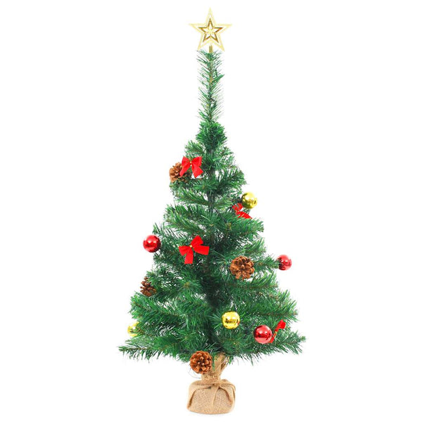 Künstlicher Weihnachtsbaum mit LED & Kugeln, 64cm