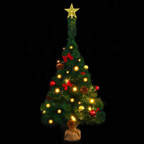 Künstlicher Weihnachtsbaum mit LED & Kugeln, 64cm