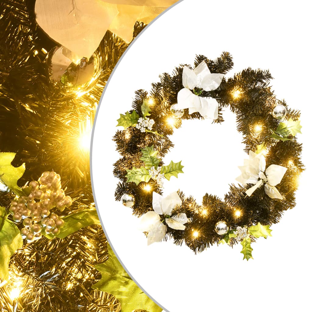 LED Weihnachtskranz Schwarz 60cm