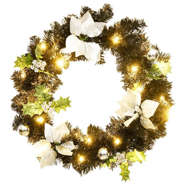 LED Weihnachtskranz Schwarz 60cm