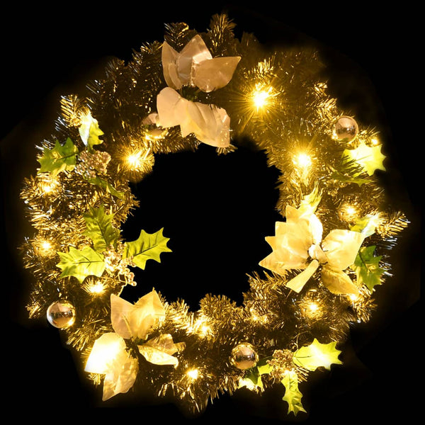 LED Weihnachtskranz Schwarz 60cm