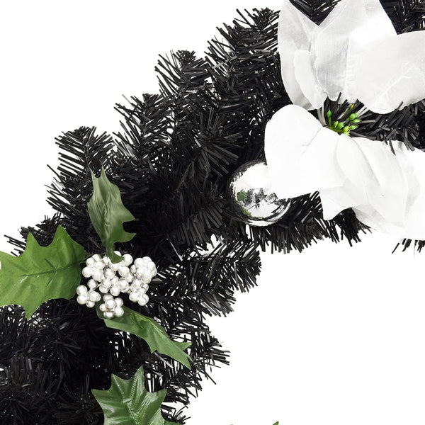 LED Weihnachtskranz Schwarz 60cm