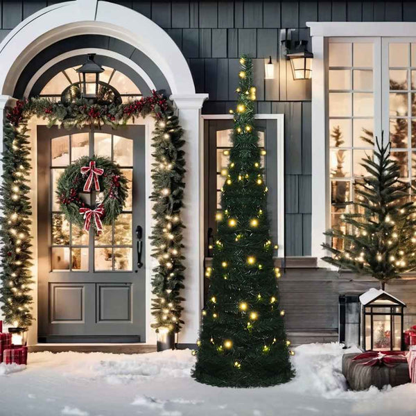 Künstlicher Pop-Up Weihnachtsbaum mit LED Grün 210cm