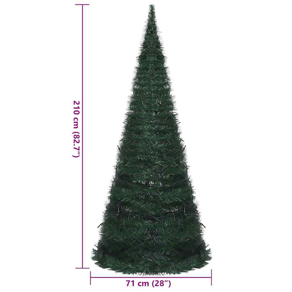 Künstlicher Pop-Up Weihnachtsbaum mit LED Grün 210cm