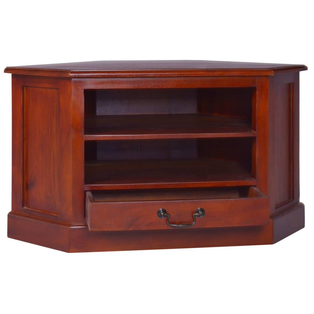 vidaXL Meuble TV d'angle Marron classique Bois de manguier massif