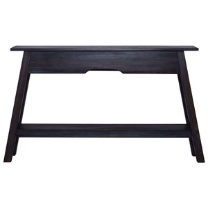 Konsolentisch Schwarz 120x30x75 cm Massivholz Mahagoni