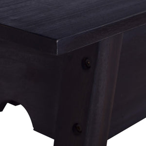 Konsolentisch Schwarz 120x30x75 cm Massivholz Mahagoni