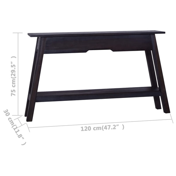 Konsolentisch Schwarz 120x30x75 cm Massivholz Mahagoni