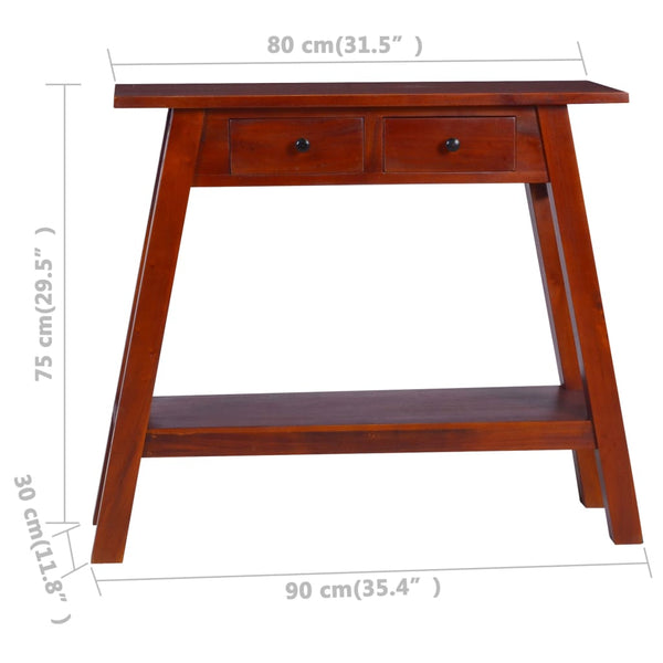 vidaXL Console marron classique 90x30x75 cm Bois de Sesham massif