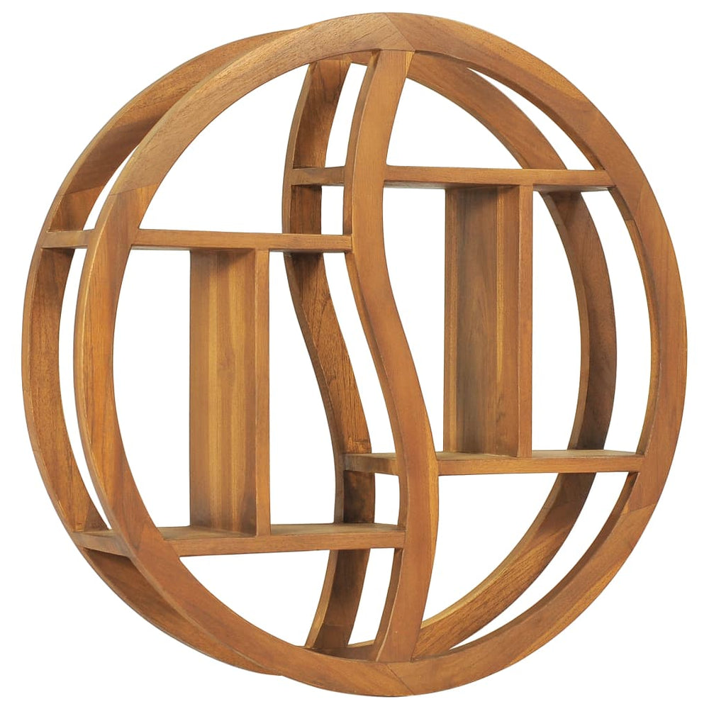 Wandregal Yin Yang Teak Massivholz 60x60