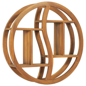 Wandregal Yin Yang Teak Massivholz 60x60