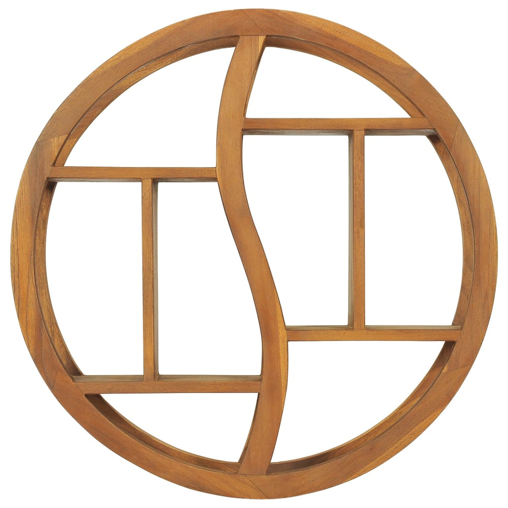 Wandregal Yin Yang Teak Massivholz 60x60
