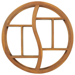 Wandregal Yin Yang Teak Massivholz 60x60