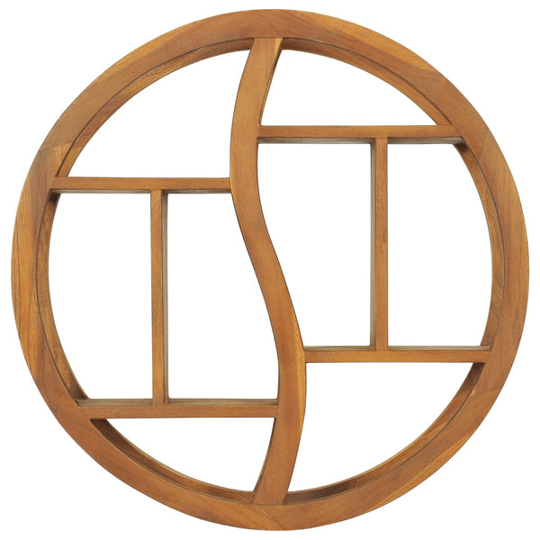 Wandregal Yin Yang Teak Massivholz 60x60