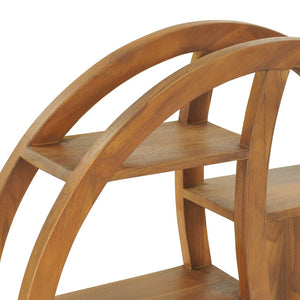 Yin Yang Wandregal Teak Massivholz 80cm