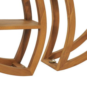 Massivholz Wandregal Yin Yang Teak