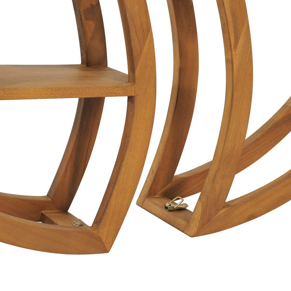 Massivholz Wandregal Yin Yang Teak