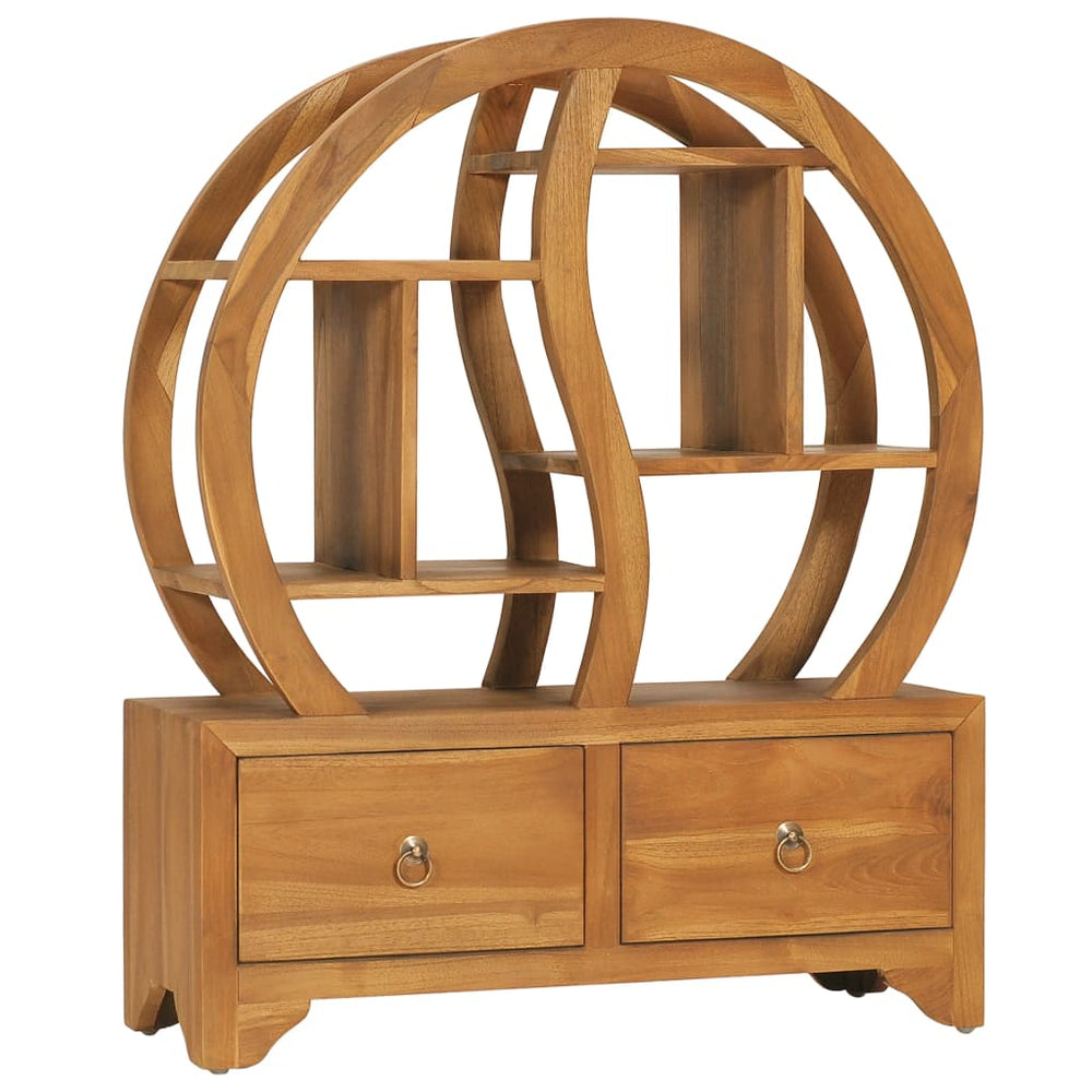 Massivholz Teak Schrank mit Yin-Yang-Regal
