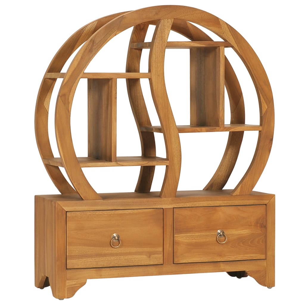 Massivholz Teak Schrank mit Yin-Yang-Regal
