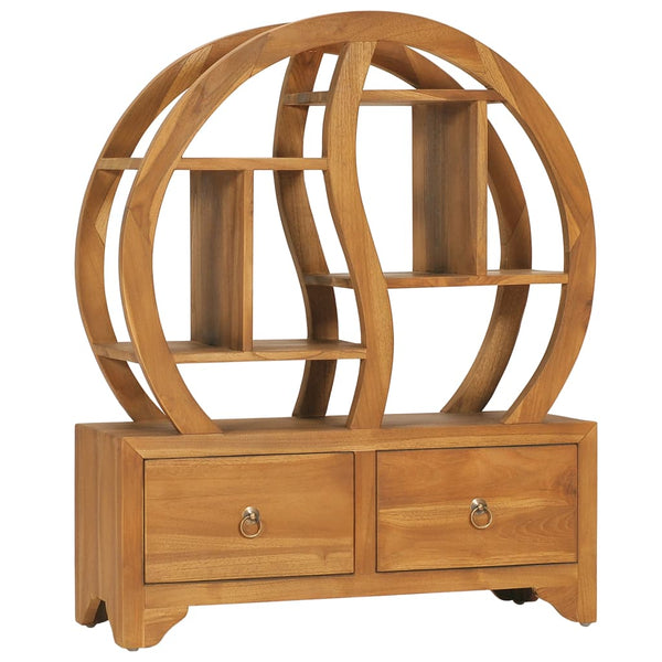 Massivholz Teak Schrank mit Yin-Yang-Regal