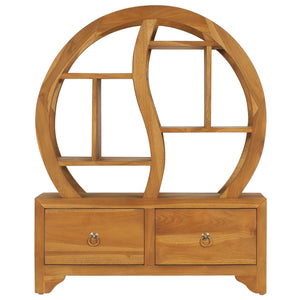 Massivholz Teak Schrank mit Yin-Yang-Regal