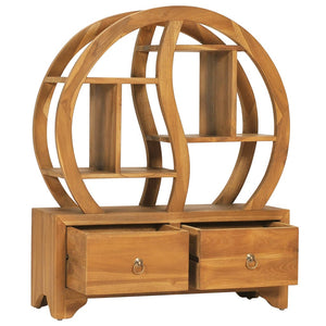 Massivholz Teak Schrank mit Yin-Yang-Regal