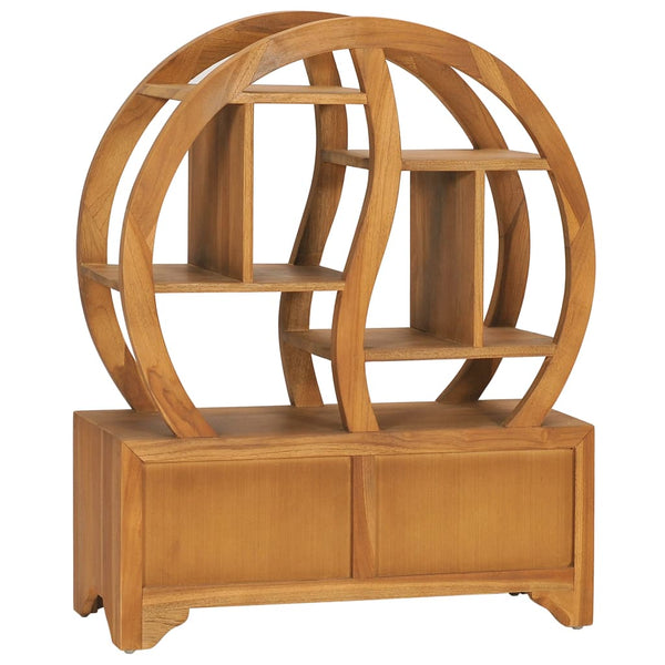 Massivholz Teak Schrank mit Yin-Yang-Regal