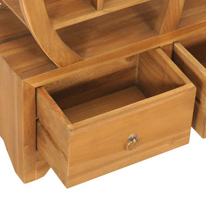 Massivholz Teak Schrank mit Yin-Yang-Regal
