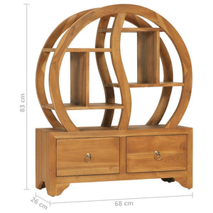Massivholz Teak Schrank mit Yin-Yang-Regal