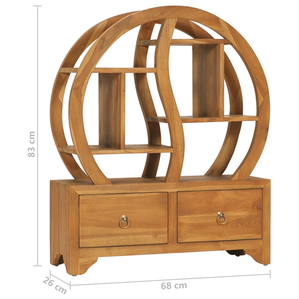 Massivholz Teak Schrank mit Yin-Yang-Regal