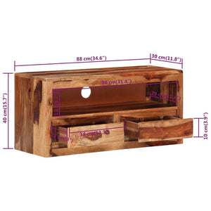TV-Schrank Massivholz 88 cm