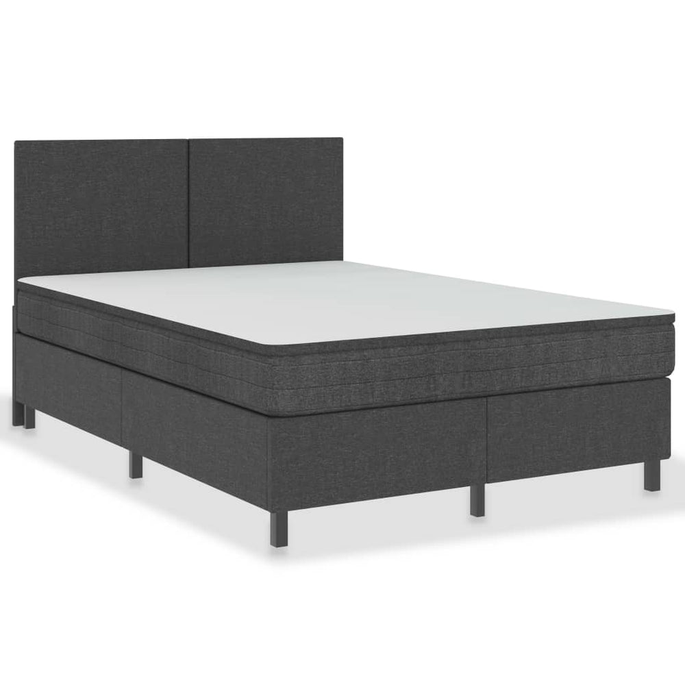 vidaXL Lit coffre gris foncé en tissu 180x200 cm