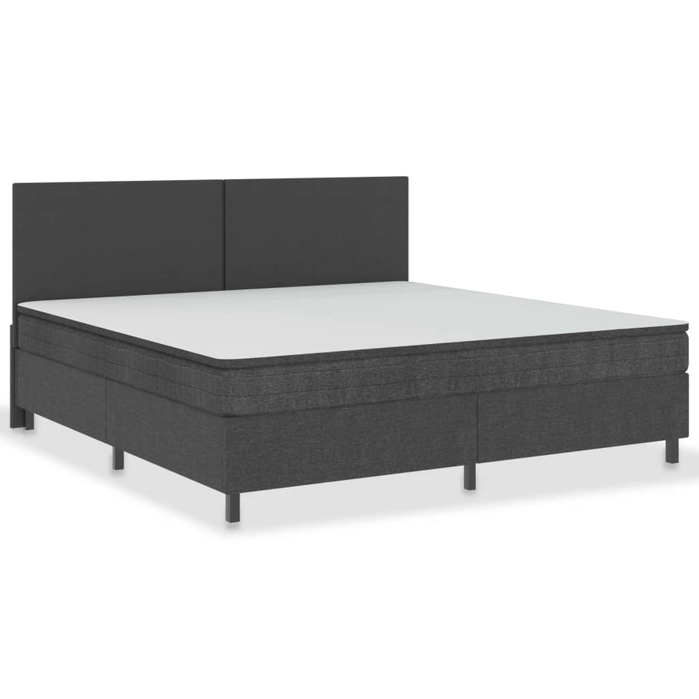 vidaXL Lit tapissier gris foncé tissu 200x200 cm