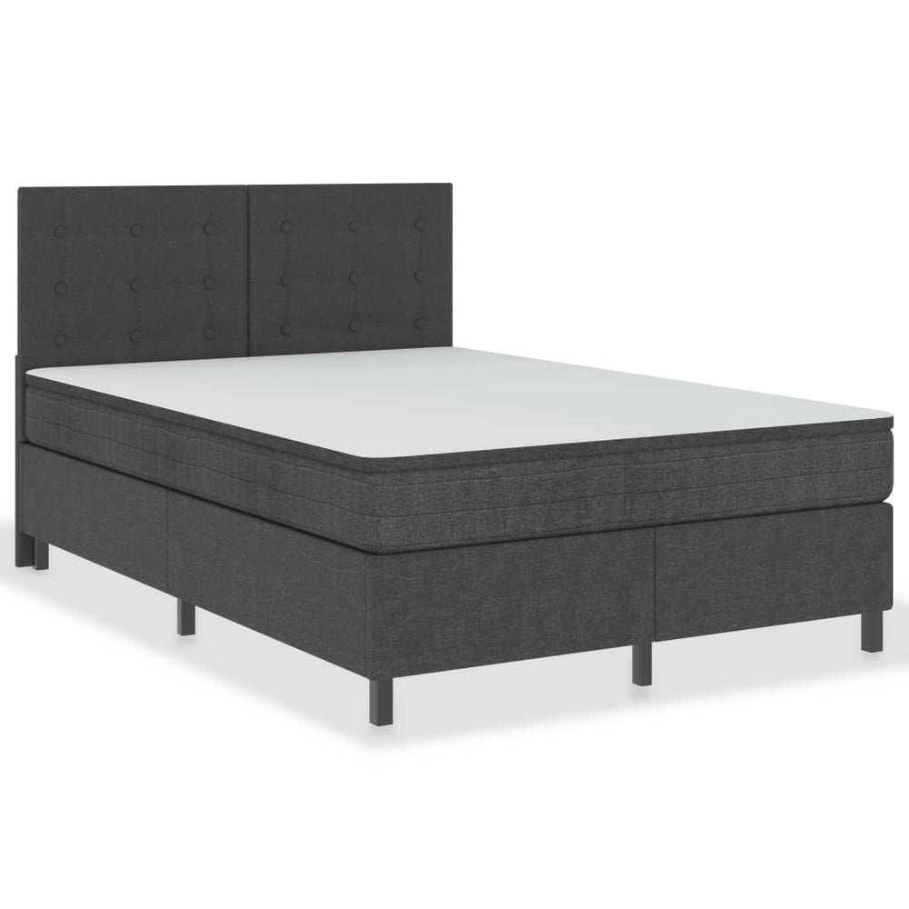 vidaXL Lit coffre gris foncé en tissu 140x200 cm