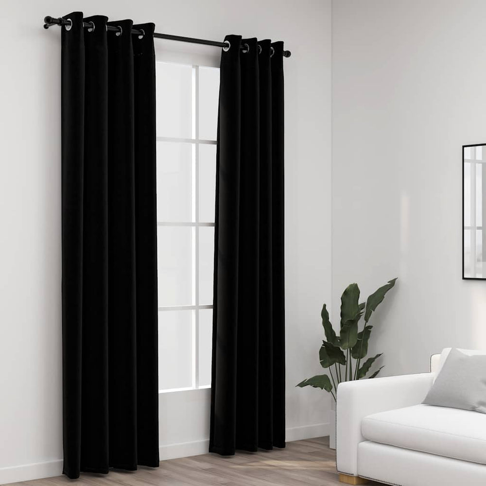 Schwarze Verdunkelungsvorhänge 140x245cm, 2er-Set