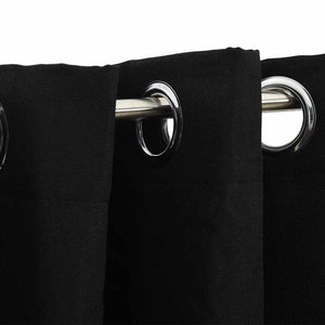 vidaXL Rideau occultant à œillets aspect lin Noir 290x245 cm