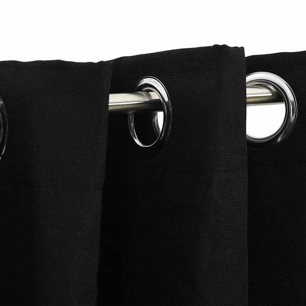 vidaXL Rideau occultant à œillets aspect lin Noir 290x245 cm