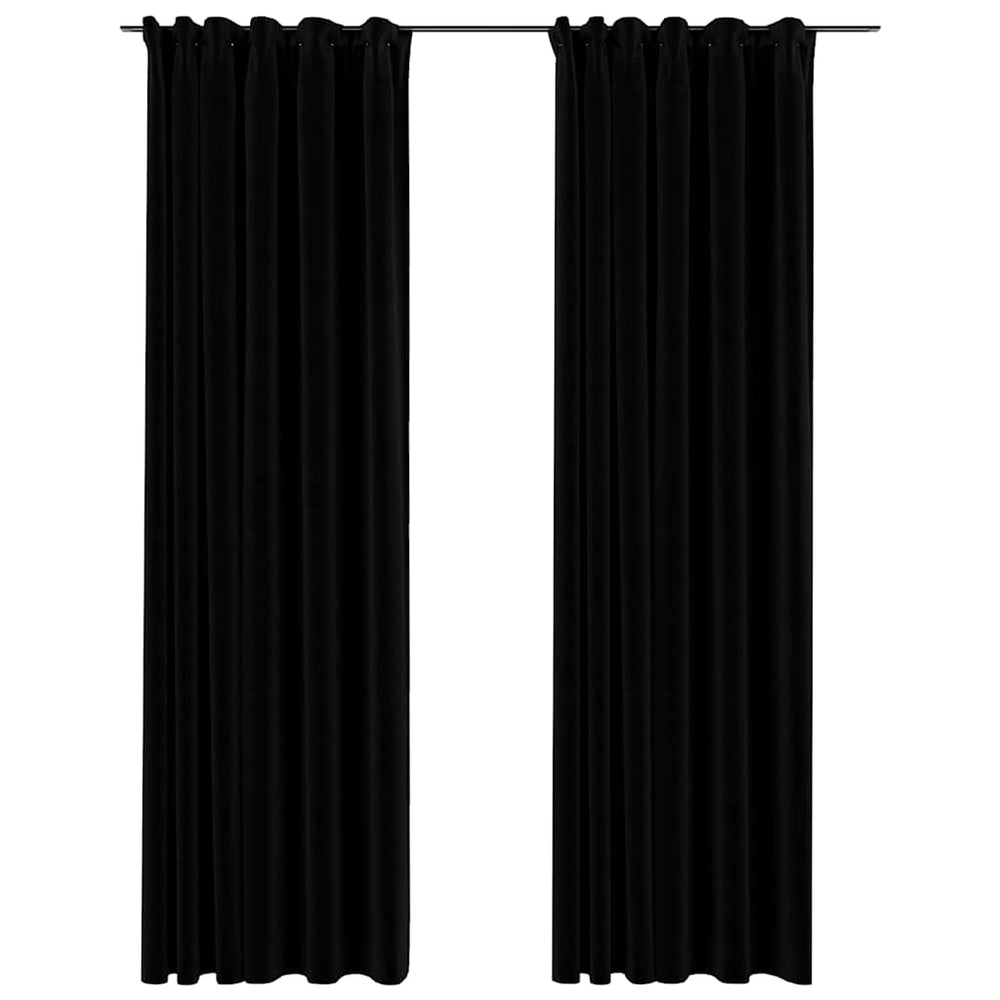 Verdunkelungsvorhänge Schwarz Leinenoptik 140x245cm 2er-Set