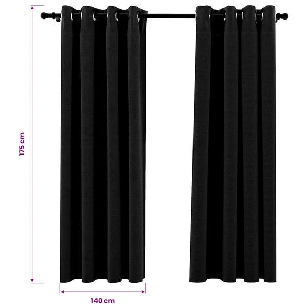 Verdunkelungsvorhänge 140x175 cm Anthrazit 2er-Set