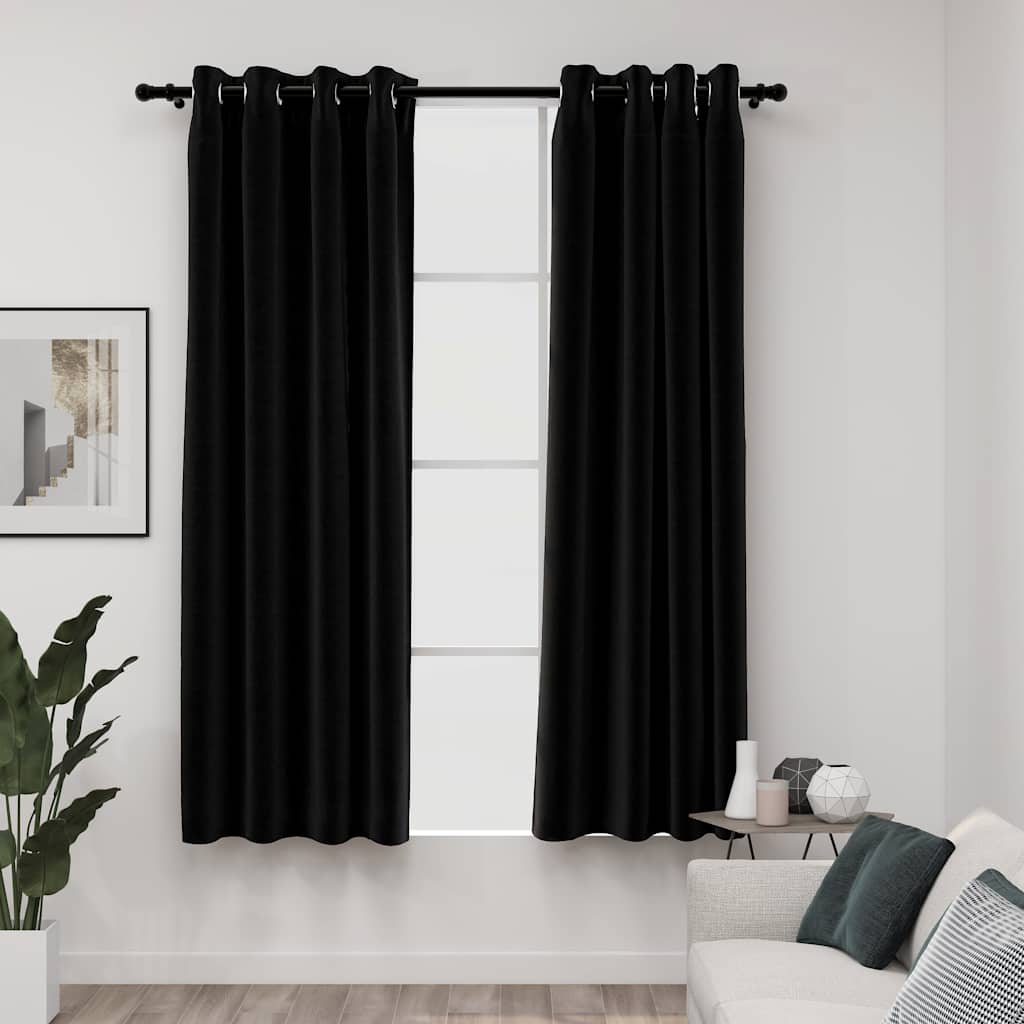 Verdunkelungsvorhänge 140x175 cm Anthrazit 2er-Set