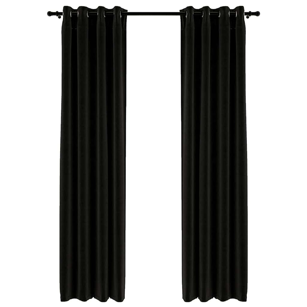 Verdunkelungsvorhänge Leinenoptik Anthrazit 140x245 cm, 2er-Set